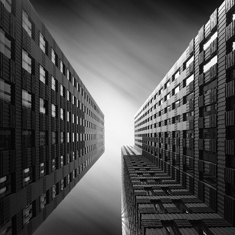 photo noir et blanc d'architecture moderne