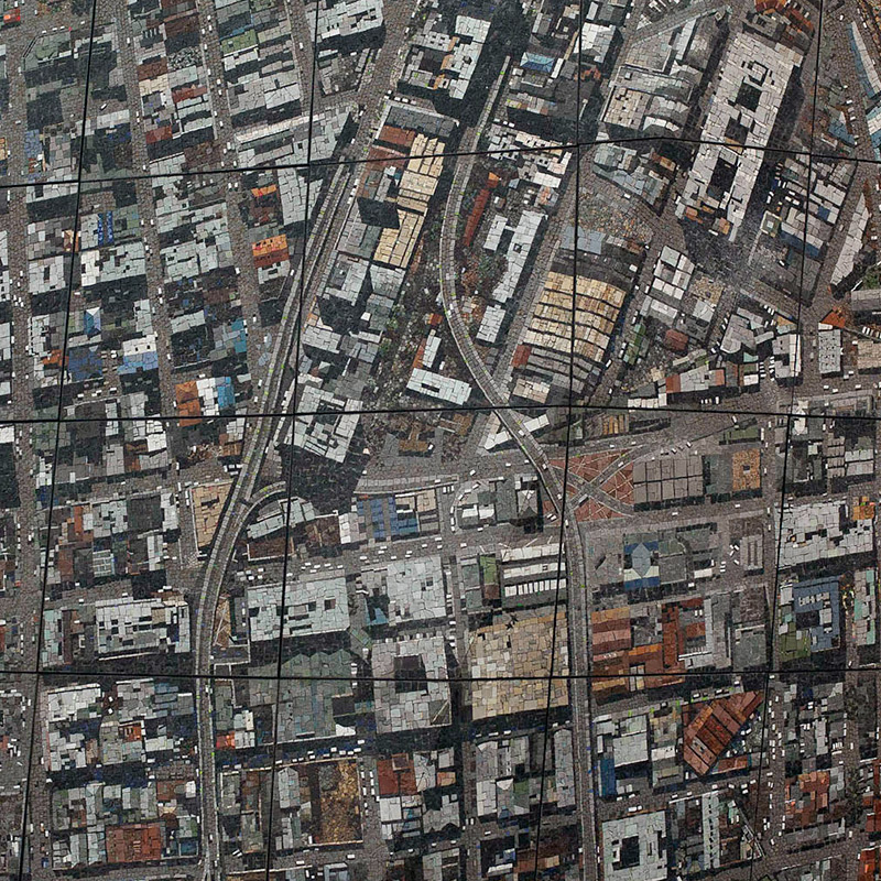 mosaïque représentant une vue aérienne de Johannesburg