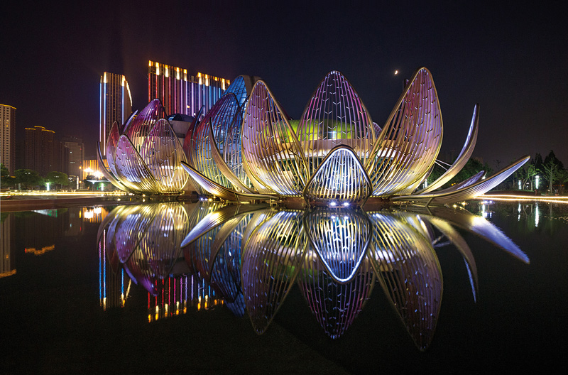bâtiment en forme de lotus en Chine