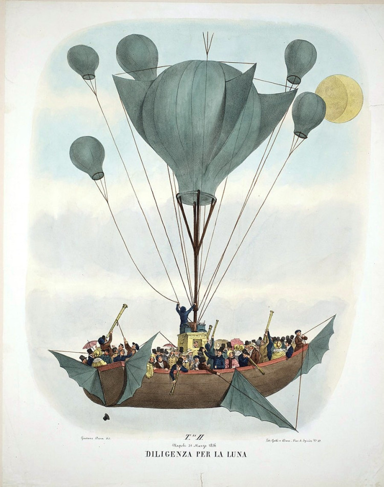 lithographies de 1836 qui représentent la vie sur la lune