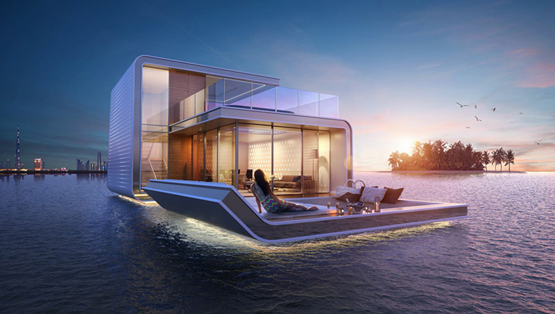 La maison flottante avec chambre sous-marine