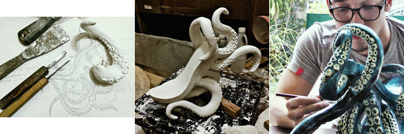 Chaussures en forme de tentacules de pieuvre