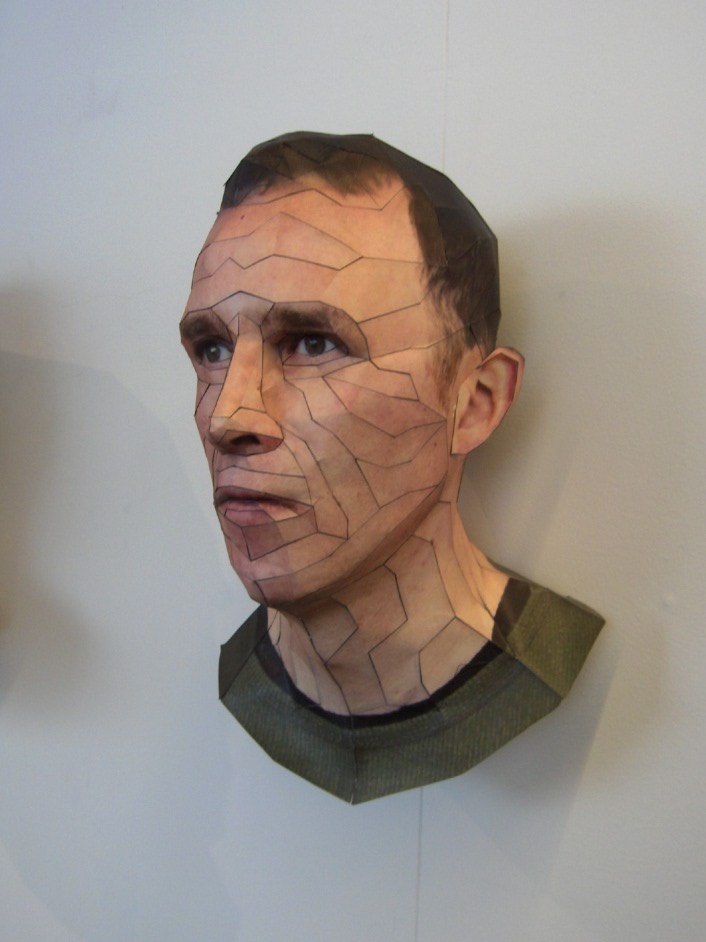 portraits 3D réalistes en papier par Bert Simons
