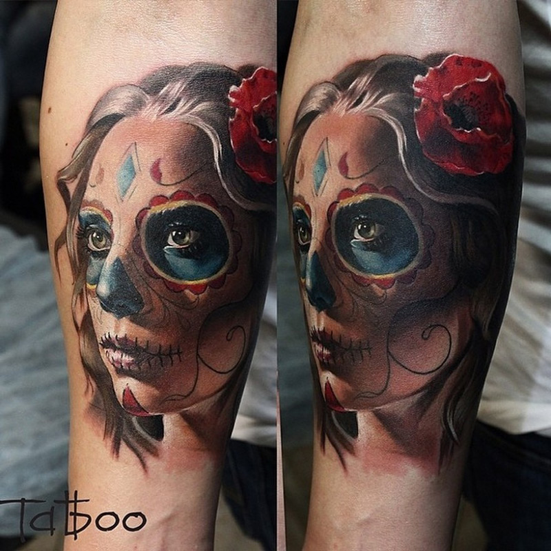 tatouage de portrait réaliste par Valentina Ryabova