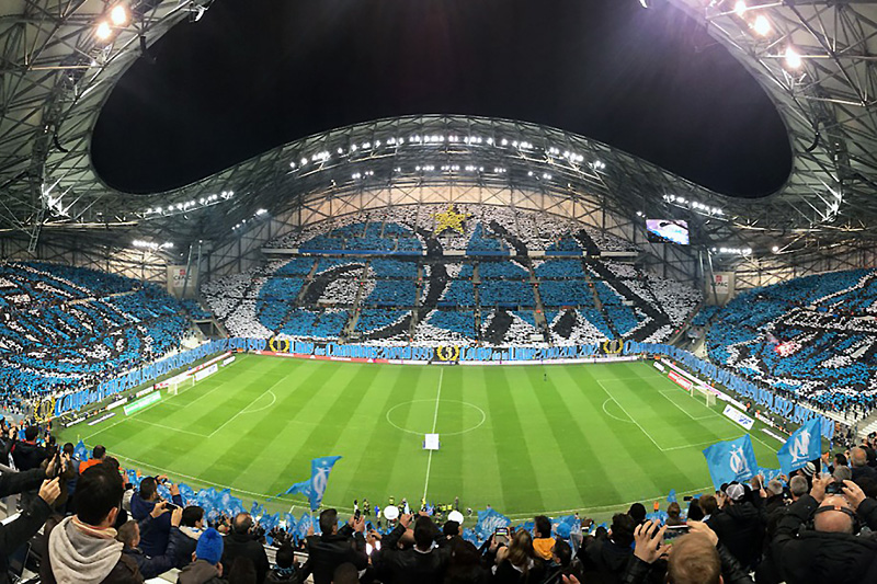 Tifo au Vélodrome de Marseille lors de OM-PSG en 2015