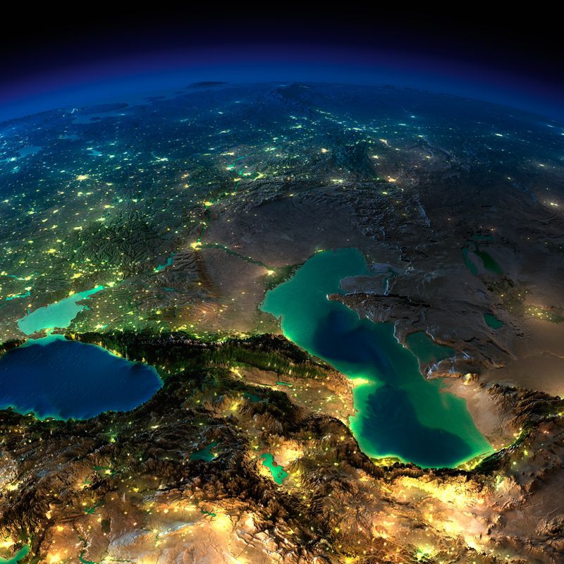 la Terre vue de nuit depuis l'espace par la NASA